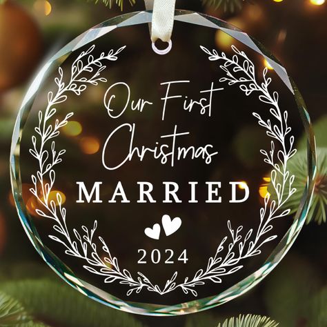 PRICES MAY VARY. FIRST CHRISTMAS MARRIED ORNAMENT 2024: May this ornament, a festive symbol of your first married Christmas, bring you joy throughout the holidays. Ideal for wedding ornament 2024, wedding christmas ornament 2024, wedding keepsake ornament, mr and mrs ornament, couple ornaments, first married ornament 2024, first married ornament, just married ornaments, 1st year married ornament ... WEDDING GIFTS: This ornament is the ideal way to celebrate their first married and send warm wish Newlywed Christmas Ornament, Wedding Gifts For Couple, Married Couple Gifts, Wedding Christmas Ornaments, Wedding Gifts For Newlyweds, Bridal Shower Gifts For Bride, First Christmas Married Ornament, Married Gift, Engagement Gifts For Her