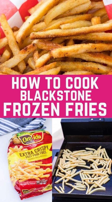 Outdoor Griddle Recipes, Frozen Fries, Cooking French Fries, Griddle Cooking Recipes, Hibachi Recipes, Outdoor Cooking Recipes, Simple Family Meals, Blackstone Grill, Cooking Stone