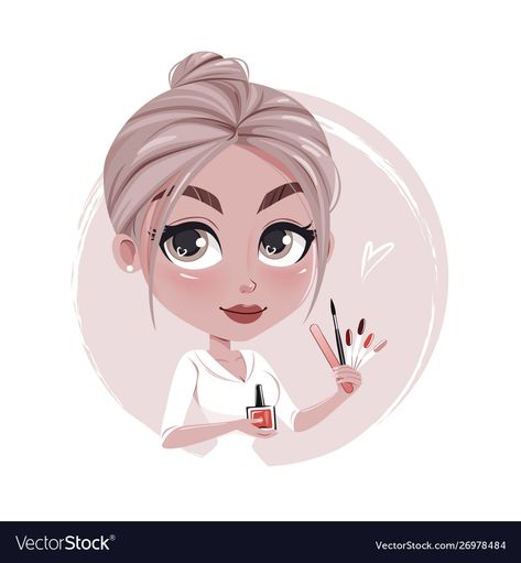 Cartoon Girl, Premium Vector, Makeup, Make Up