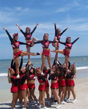 cheerleading stunts | Along with group stunts there are stunts that only involve two people Pyramid, Cheerleading, Wall