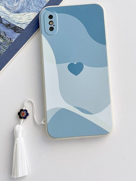 Cool Phone Case Ideas, Mobil Cover Design, Blue Diy Phone Case, Aesthetic Back Covers For Phone, Cute Blue Phone Cases, Coque Telephone Aesthetic, Phone Cases For Blue Phones, Blue Phone Case Ideas, Back Cover Design Mobile