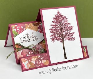 Stampin' Up! Beauty of the Earth Easy Side Step Card + VIDEO Tutorial & Bonus Ideas ~ www.juliedavison.com #stampinup Stampin Up Tutorials Videos, Center Step Cards, Side Step Card, Stepper Cards, Step Card, Card Making Templates, Stampin Up Project, Fun Folds, Step Cards