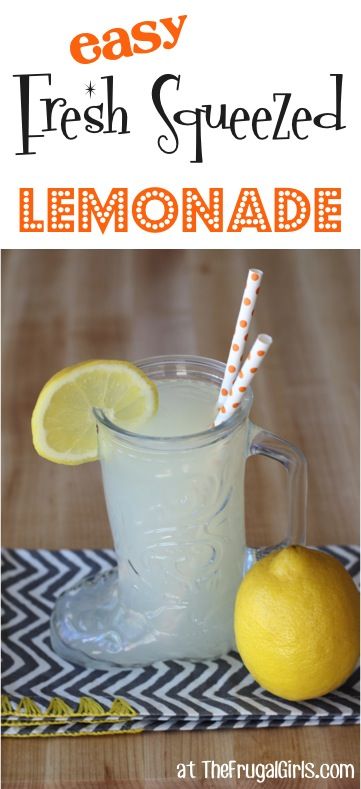 Good Lemonade Recipe, Easy Lemonade Recipe, Frosted Lemonade, Lemonade Drink, Homemade Lemonade Recipes, Best Lemonade, Fresh Squeezed Lemonade, Frugal Girls, Lemonade Recipe