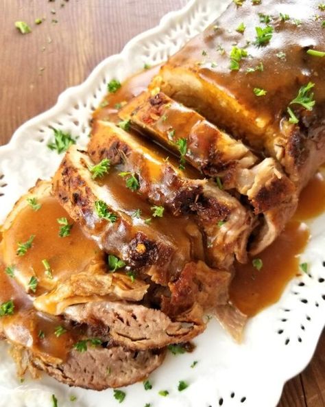 Pork Roast Gravy, Pork Roast Rub, Pork Roast With Gravy, Best Gravy Recipe, Roast With Gravy, Roast Gravy, Slow Cooker Pork Roast, Pan Gravy, Crockpot Chicken And Dumplings