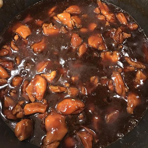 Best Bourbon Chicken Recipe | Allrecipes Allrecipes Bourbon Chicken, Best Bourbon Chicken Recipe, Bourbon Chicken Recipe, Best Bourbon, Zesty Sauce, Bourbon Chicken, Best Bourbons, Red Pepper Flakes, Dietary Fiber