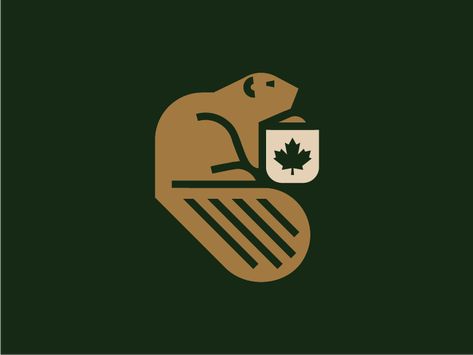 Canadian Beaver by Sandro laliashvili Moose Logo Design, Beaver Drawing, Canadian Beaver, Beaver Lodge, Beaver Logo, Canada Logo, Moose Logo, Badge Ideas, Unique Small Tattoo