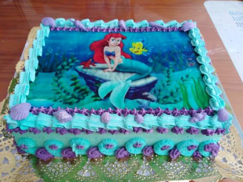 Mermaid Sheets, Full Sheet Cake, Little Mermaid Birthday Cake, Ariel Cake, Birthday Sheet Cakes, Mermaid Birthday Cakes, Ariel Birthday, Princess Birthday Cake, Mermaid Pink