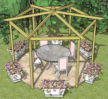 Hexagonal Pergola, Hexagon Gazebo, Round Gazebo, Gazebo Plans, Pergola Ideas, Building A Pergola, Gazebo Pergola, Garden Gazebo, Have Inspiration