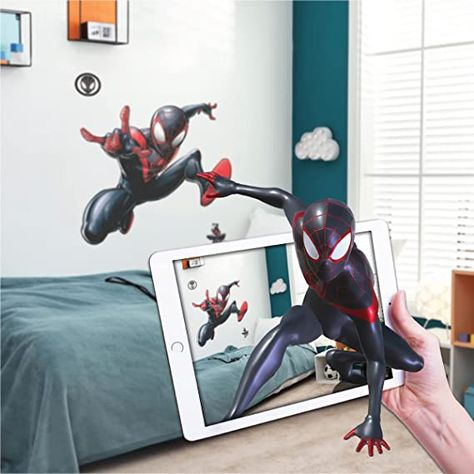 Miles Morales Bedroom, Marvel Miles Morales, Create A Superhero, Men Wall Decor, Baby Wall Stickers, Spider Man Miles, Spider Man Miles Morales, Marvel Wall, Kids Wall Decals