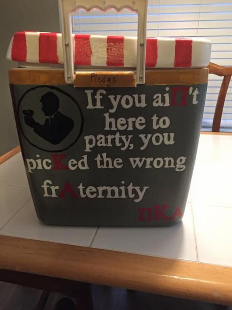 Pike Cooler, Pike Fraternity, Frat Formal, Fraternity Cooler, Painted Coolers, College Crafts, Formal Cooler Ideas, Fraternity Formal, Greek Crafts