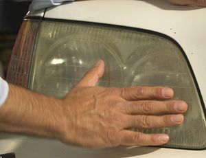 How to clear up your headlights - Roadshow How To Clean Headlights On A Car, Polish Headlights, Cleaning Headlights On Car, Clean Headlights, How To Clean Clams, Best Headlights, Headlight Cleaner, Car Buffer, How To Clean Headlights