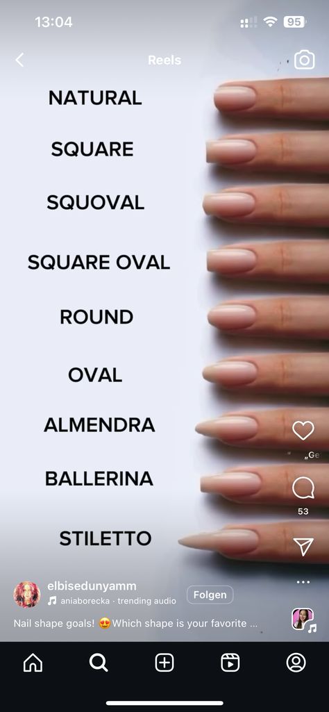 Round Square Nails, Nail Shape Chart, Round Shaped Nails, Square Oval Nails, Round Nail Designs, Short Almond Shaped Nails, Natural Nail Shapes, Oval Shaped Nails, Wide Nails