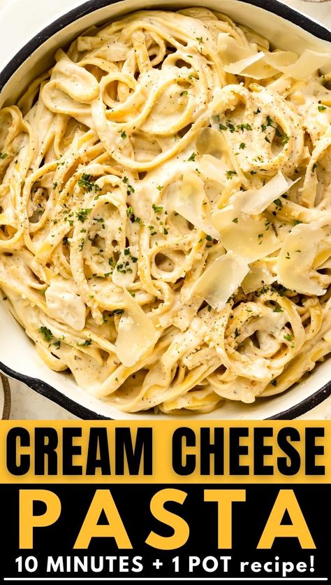 Cream Cheese Chicken And Noodles, Lemon Cream Cheese Pasta Sauce, Cream Cheese And Pasta Recipes, Cream Cheese Recipes Dinner Chicken, Ricatto Cheese Pasta Recipes, Philadelphia Cream Cheese Recipes Dinner, Riccota Cheese Pasta, Easy Recipes With Cream Cheese, Cheese Noodles Recipes