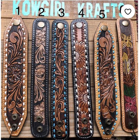 Handmade Leather Work, Horse Collection, Leather Working Patterns, Leather Craft Projects, Leather Carving, Leather Crafts, Leather Art, Leather Bracelets, Leather Projects