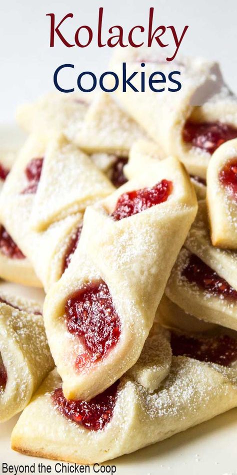 Kolache Cookie Recipe, Kolachy Cookies, Bow Tie Cookies, Brownie Vegan, Raspberry Cookies, Jam Cookies, Dessert Party, Cookie Calories, Holiday Cookie