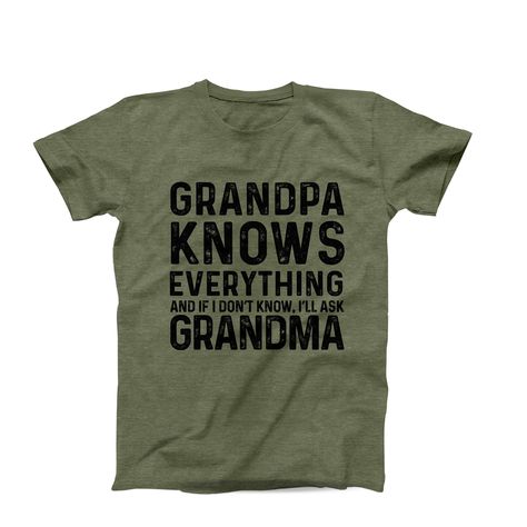 Funny Grandpa T-Shirt, Grandpa Knows Everything, Grandpa Men Sayings Shirt, Grandpa Birthday Gift For Him, Grandpa Gift From Grandma by perfectteesonline on Etsy Grandpa Sayings, I Love My Grandma, Grandpa Birthday Gifts, Grandpa Birthday, Grandpa Funny, Grandpa Shirt, Grandma Shirts, Father's Day T Shirts, Birthday Love