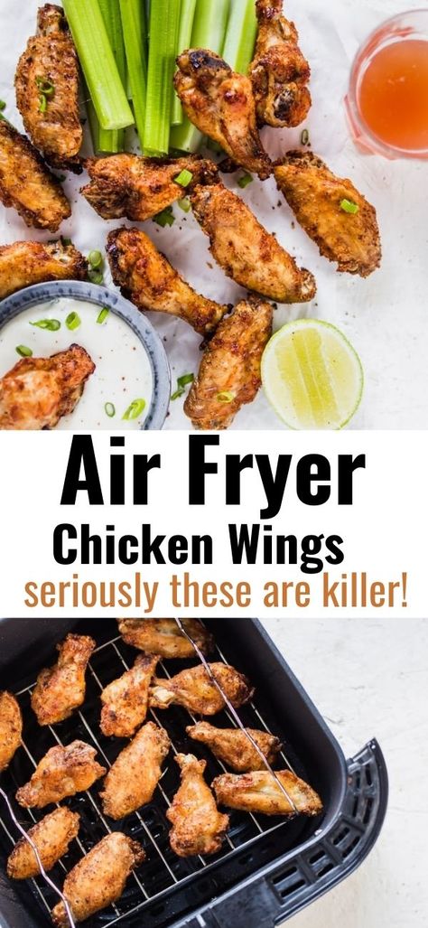 Who knew you could make restaurant-quality chicken wings at home and in under 30 minutes? These Extra Crispy Air Fryer Chicken Wings are the real deal, packing in tons of flavor and a crunchy bite. They’re an easy dish to serve at your next party, for game day, or for a fun dinner! Air Fry Chicken Wings, Air Fryer Wings, Frozen Chicken Wings, Bbq Chicken Wings, Crispy Wings, Crispy Chicken Wings, Air Fryer Chicken Wings, Diner Recipes, Fried Chicken Wings