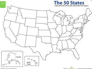 Fifth Grade History Geography Worksheets: Map the States: State Abbreviations United States Map Printable, Us Map Printable, Map Quiz, State Abbreviations, Geography Worksheets, Us State Map, Map Quilt, States And Capitals, Map Printable