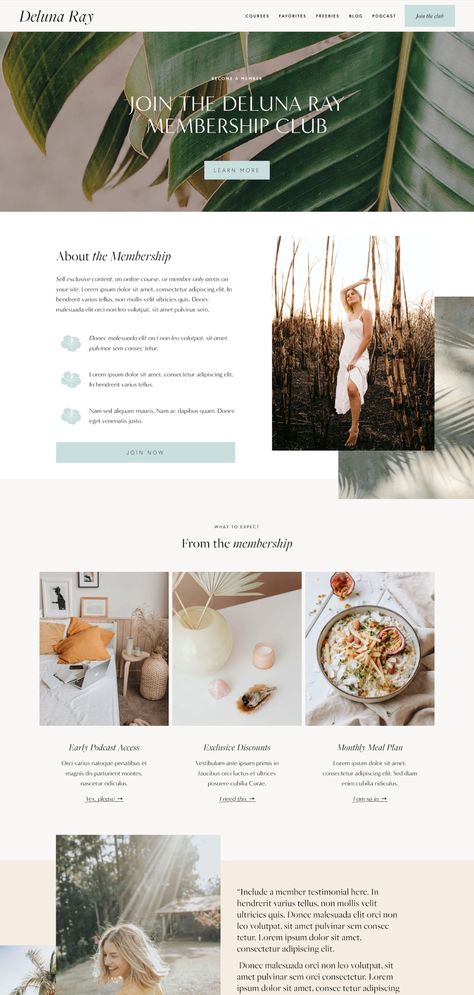 Dreamy Vibe Designs is excited to introduce our newest Squarespace template, Deluna Ray! This budget-friendly, mobile-friendly, and fully customizable website solution is perfect for podcasters, bloggers, influencers, and membership site mogals. Get ready to be the envy of your peers with this stunning design that's both user-friendly and visually striking. Plus, enjoy simple and supported template setup with easy-to-follow video tutorials. Shop the Squarespace template now! Membership Website, Squarespace Template, Membership Site, Online Presence, Video Tutorials, Passive Income, Website Design, Design