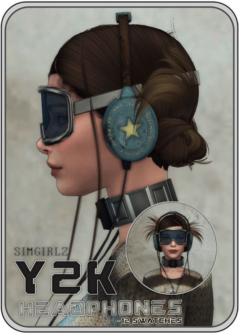 The Sims 4 Cc Y2k Hair, Sims 4 Cc Grunge Hair, Y2k Headphones, Cc Accessories, Four One Direction, Los Sims 4 Mods, Cc Folder, Pelo Sims, Sims 4 Mm Cc