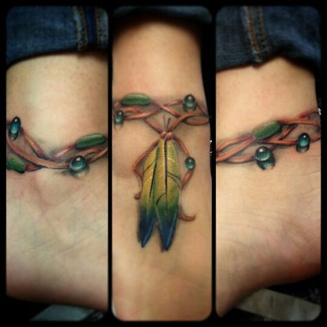 Ankle Bracelet Barefoot Sandal Indian Feather Tattoo Indian Wrist Tattoos For Women, Tattoo Ankle Bracelet, Cherokee Tattoos, Bracelet Tattoos, Tattoo Feather, Indian Feather Tattoos, Tattoo Ankle, Ankle Bracelet Tattoo, American Indian Tattoos