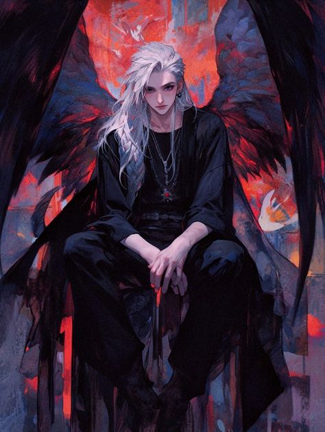 Male With Wings, Person Tied Up Drawing Reference, Cool Anime Guys, Kesha, Realistic Art, Angel Art, Boy Art, Oc Ideas, Handsome Anime