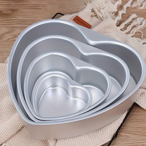 Faster shipping. Better service Heart Cake Pan, Heart Shaped Cake Pan, Different Kinds Of Cakes, 4 Cake, Jelly Pudding, Heart Shaped Cake, Cake Pan Set, Mini Cake Pans, Making Fondant