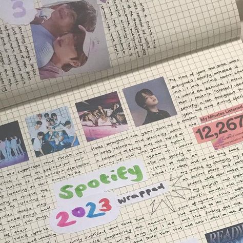 2023 spotify wrapped journal spread Spotify Wrapped, Hello Everyone, Lemon, On Instagram, Instagram