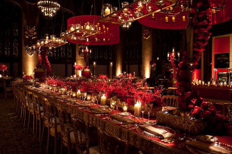 Amazing Red Decor! Photo by Photography by Tay. #RedDecor Wedding Decorations Red And Gold, Red Velvet Wedding Decor, Navy Red Gold Wedding, Red And Gold Wedding Decor, Red And Gold Wedding Theme, Wedding Red And Gold, Red Party Ideas, Red Wedding Receptions, Red Party Themes