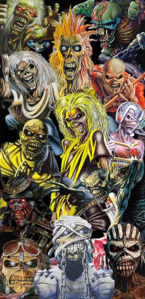 Iron Maiden Album Covers, Iron Maiden Tattoo, Iron Maiden Albums, Arte Heavy Metal, Iron Maiden Posters, Rock Poster Art, Rock N Roll Art, Iron Maiden Eddie, Heavy Metal Art