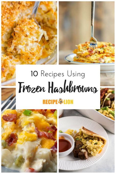 10 Recipes Using Frozen Hash Browns: These frozen hash brown dinners are incredibly easy. #recipes #hashbrowns Recipes With Frozen Shredded Hashbrowns, Ways To Use Frozen Hashbrowns, Meal With Hashbrowns, What To Do With Frozen Hashbrowns, Easy Frozen Hashbrown Recipes, Things To Make With Hashbrowns, Hashbrown Lunch Ideas, Recipes For Frozen Hashbrowns, Recipes With Frozen Hashbrowns Dinners