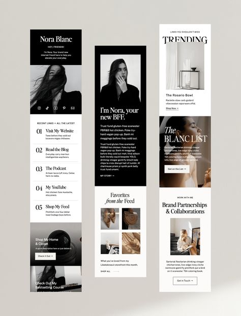 Elevate your Instagram presence with our stunning Instagram Links / Landing Pages.  These aren't just simple link pages; they're meticulously crafted online experiences that create an unforgettable first impression for your brand.  Choose from seven distinct styles, each easily customizable to match your unique aesthetic.  Launch your  upscale online presence in minutes.  
.#SocialMediaFonts #TypographyTrends #CreativeFonts #FontInspiration #DesignResources Brand Concept Presentation, Website Product Page Design, List Design Layout, Business Coach Website, Coach Website Design, Webpage Design Layout, Outfit Homme, Mobile Web Design, Webpage Design