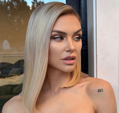 Shoulder Number Tattoo, Lala Kent Tattoos, Lala Kent Makeup, Lala Kent Hair, Lala Tattoo, Lala Makeup, Kent Tattoo, Sticker Sleeve, Lala Kent