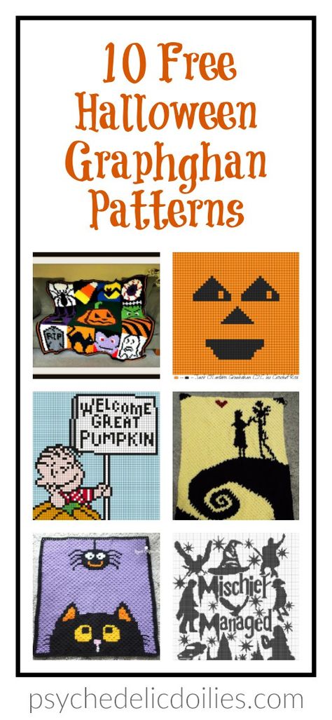 Free Crochet Halloween Graphghan Patterns Halloween Blanket Crochet, Halloween Crochet Blanket, Samhain Crafts, Free Halloween Crochet Patterns, Free Halloween Crochet, Graphghan Patterns, Beginner Crochet Blanket, Crochet Graphgan, Kris Kross