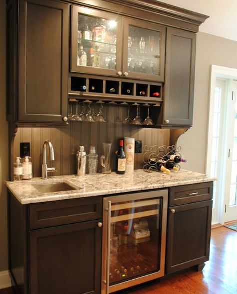 Wet Bar Ideas In Living Room Next To Fireplace, Built In Bar Ideas For Home, Fireplace Cabinetry, Whiskey Cabinet, Dinning Room Bar, Downstairs Bar, Ledge Decor, Dining Room Built In, Bar Nook