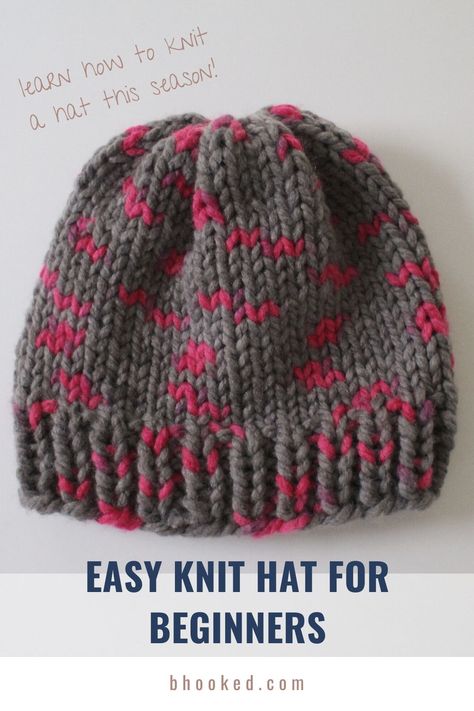 Simple Knitted Hat Patterns Free, Simple Knitted Hat, Easy Knitted Hat, Flat Knitted Hat Free Pattern, Easy Knitted Hats For Beginners, Chunky Hat Knitting Pattern Free, Easy Beanie Knitting Patterns Free, Flat Knit Hat Pattern Free, Easy Knit Hat Pattern Free