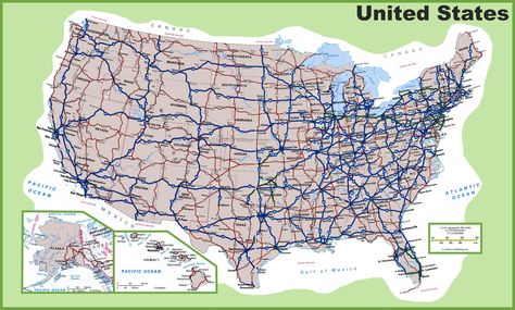 USA road map Highway Map, Interstate Highway, Colleges In Florida, National Parks Map, Tourist Map, United States Map, Usa States, Usa Map, Road Map