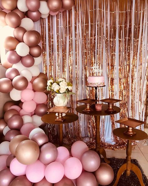 Festa Rose Gold, Pink Event, 30th Birthday Balloons, Ros Gold, Golden Rose, 15th Birthday, Sweet Sixteen, 30th Birthday, Birthday Balloons