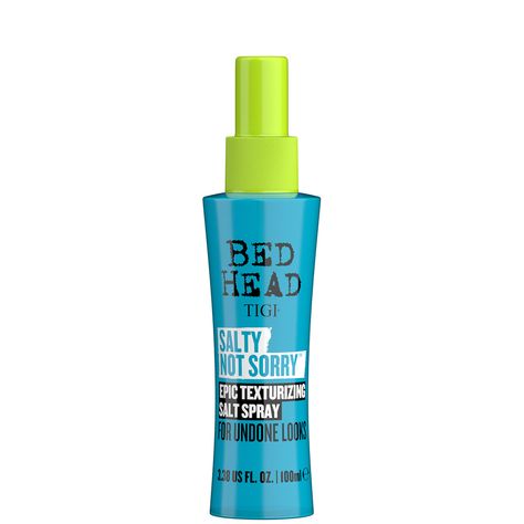 Create enviable, tousled tresses with the TIGI Bed Head Salty Not Sorry Texturising Salt Spray for Natural Undone Hairstyles. Ideal for all hair types, the sea salt spray works to provide hair with flexible hold and texture. 
The spray is enriched with styling polymer, seeking to provide locks with flexible hold and control while helping to protect the strands from humidity and fizz. Infused with a bold, floral fragrance, the added dead sea salt works to create grip and texture, and glycerin helps to lock in moisture, seeking to provide the hair with an intensive hydration boost. Undone Hair, Tigi Bed Head, Second Day Hairstyles, Sea Salt Spray, Texturizing Spray, Salt Spray, First Aid Beauty, Not Sorry, Shea Moisture Products