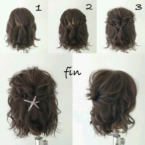 Peinados Fáciles Para Cabello Corto, Penteado Cabelo Curto, Hair Dos, Hair Day, Hair Updos, Prom Hair, Pretty Hairstyles, Up Hairstyles, Summer Hairstyles