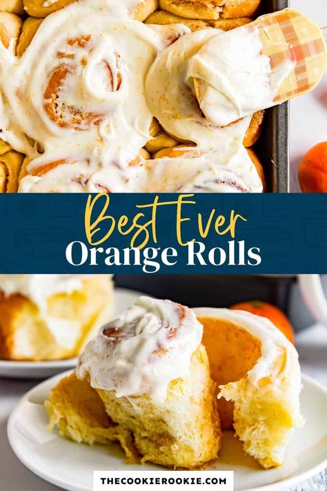 Orange Rolls Recipe, Sweet Rolls Recipe, Orange Recipes Dessert, Orange Cinnamon Rolls, Orange Sweet Rolls, Breakfast Baking, Delicious Breakfast Casserole, Orange Dessert, Sweet Roll Recipe