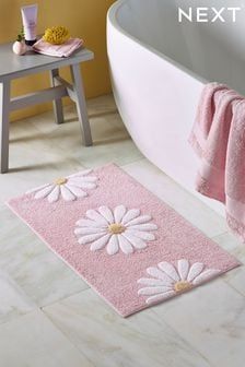 Bathmat Ideas Bathroom, Pink Bedroom Accessories, Pink Bathroom Rugs, Pink Bathroom Accessories, Tufting Diy, Aesthetic Bath, Flower Bath Mat, Girly Bathroom, Dorm Bathroom