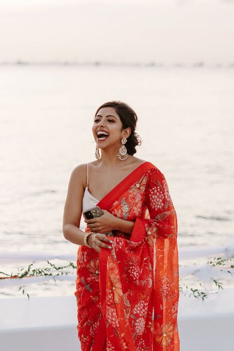 Some Fab Saree Looks We Spotted in 2020: WMG Round Up Red Bridal Saree, Engagement Saree, Sabyasachi Sarees, Modern Saree, Cocktail Night, Indian Fashion Saree, Red Saree, Saree Trends, Embellished Blouse