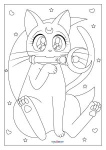 Sailor Moon And Luna, Sailor Moon Coloring, Sailor Moon Coloring Pages, Moon Coloring Pages, Sailor Moon Luna, Moon Luna, Sailor Moon Manga, The Sailor, Guardian Angels