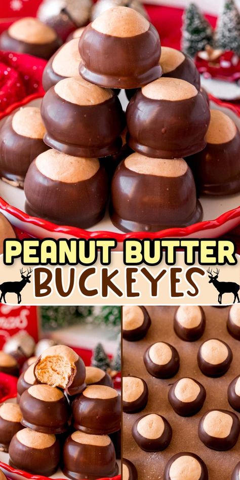 Christmas Treat Box Recipes, Small Batch Buckeye Balls, The Best Buckeyes Recipe, Easy Peanut Butter Buckeyes, Peanut Butter Bullseye, Bullseye Peanut Butter Balls, Peanut Butter Balls Pioneer Woman, Peanut Butter Buckeye Balls, Best Buckeye Balls Recipe