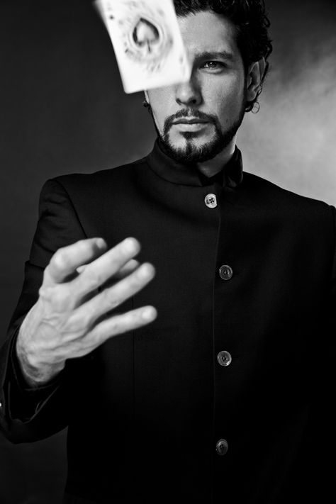 Francesco Addeo , illusionist / magician. © Attilio Brancaccio 2012  Photography | Portrait | Black and White | People | Psychic Photoshoot, Wizard Photoshoot, Illusionist Aesthetic, Wizard Portrait, Illusionist Magician Aesthetic, The Magician Archetype, Magician Photography, Black And White People, Portrait Photography Men