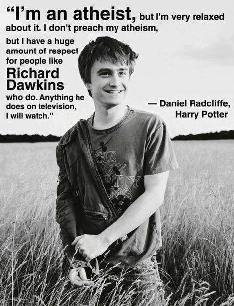 Famous Atheists, Atheist Humor, Atheist Quotes, Secret Societies, Richard Dawkins, Anti Religion, Cat Grass, British English, Daniel Radcliffe