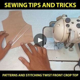 Twist Front Crop Top, Front Crop Top, Sewing Tips, Twist Front, Sewing Hacks, Sewing Tutorials, Stitching, Crop Top, Twist