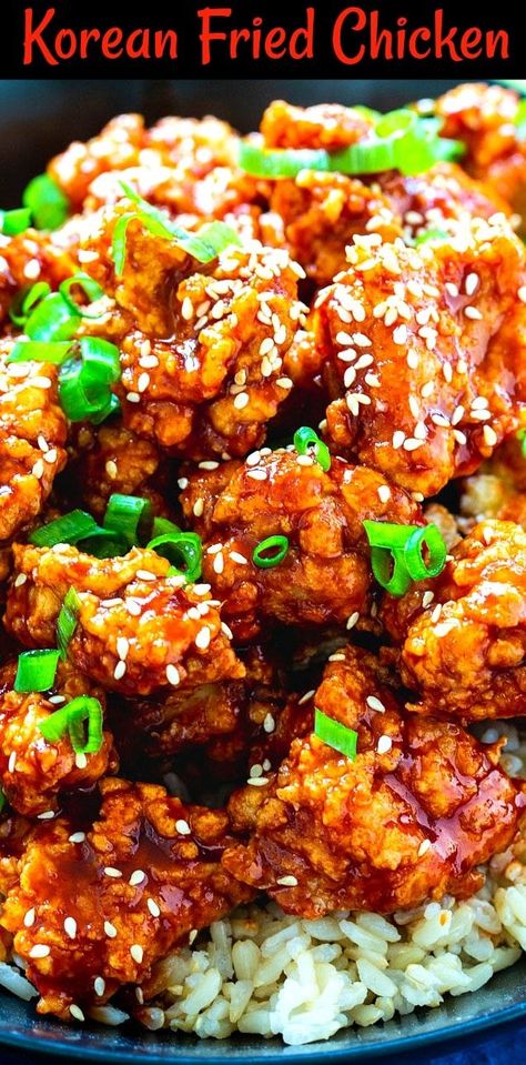 Fried Chicken Thighs Boneless, Fried Chicken Boneless, Spicy Korean Sauce, Boneless Fried Chicken, Fried Chicken Pieces, Asian Chicken Thighs, Korean Sauce, Crispy Chicken Thighs, Chicken Thigh Recipes Oven