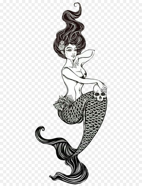 Mermaid Flash, Pin Up Mermaid, Black And White Costume, Drawings With Meaning, Mermaid Tattoo Designs, Mermaid Stories, Mermaid Illustration, White Costume, Silhouette Tattoos